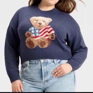 Grayson Threads L nwt patriotic teddy bear sweater